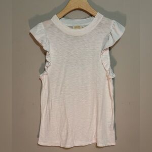 Nation LTD White Ruffle Sleeve Muscle Tank